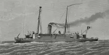 Unprotected cruiser Arturo Prat 1883. Creator: Angel Cortellini Sanchez