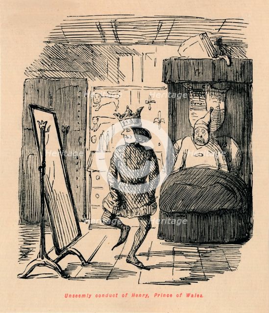 'Unseemly conduct of Henry, Prince of Wales', c1860, (c1860). Artist: John Leech.