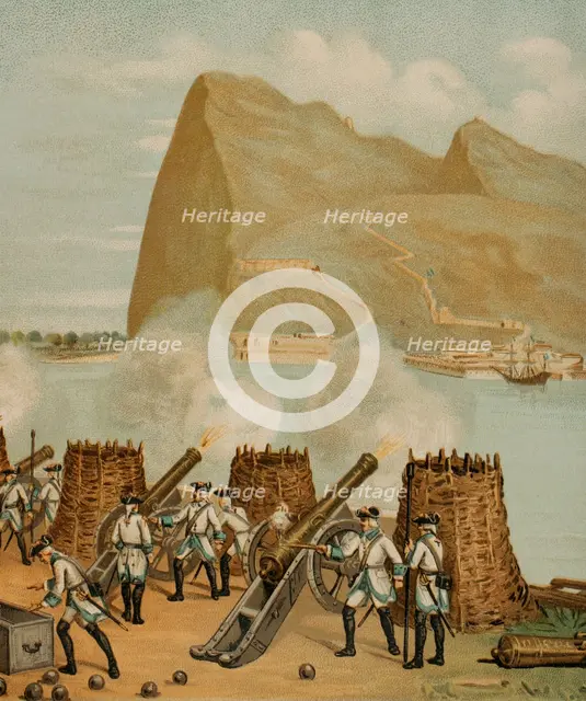 Unsuccessful siege of Gibraltar, 1704, (1891).  Creator: Unknown.