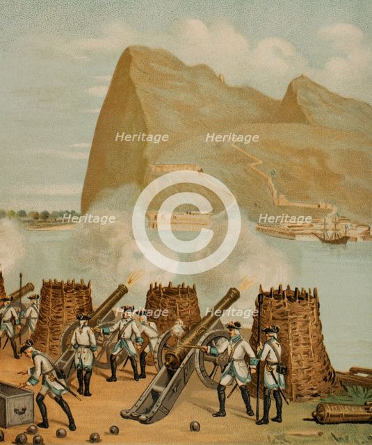 Unsuccessful siege of Gibraltar, 1704, (1891).  Creator: Unknown.