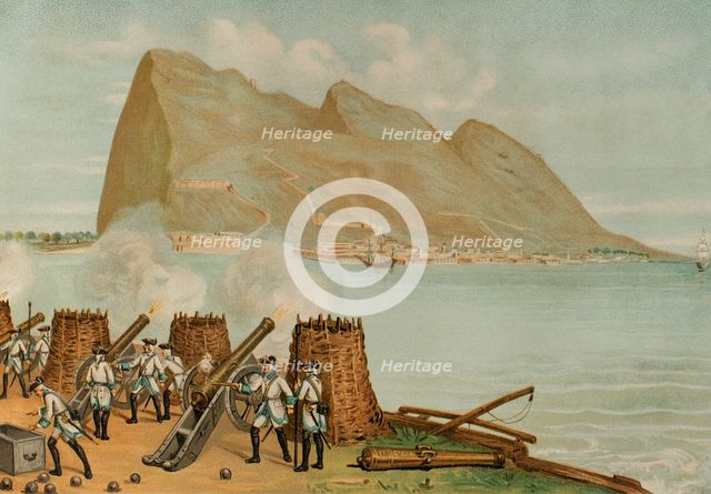 Unsuccessful siege of Gibraltar, 1704, (1891).  Creator: Unknown.