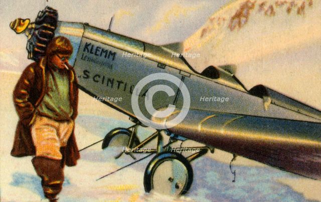 Udet lands on the Plateau du Trient, Mont Blanc, 1929, (1932). Creator: Unknown.