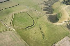 Uffington Castle hillfort and the Uffington White Horse chalk hill figure, Oxfordshire, 2019. Creator: Damian Grady