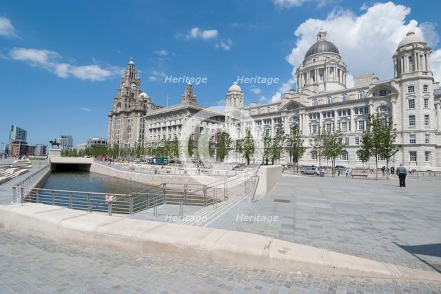 UK, Liverpool, Riverfront and 3 Graces, 2009. Creator: Ethel Davies.