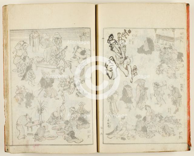 Ukiyo gafu (Book of Keisai's Popular Pictures), one vol. of 10, Japan, 19th century. Creator: Ikeda Eisen.