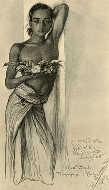 Ukku Banda, young man at a temple, Kandy, Ceylon, 1898. Creator: Christian Wilhelm Allers