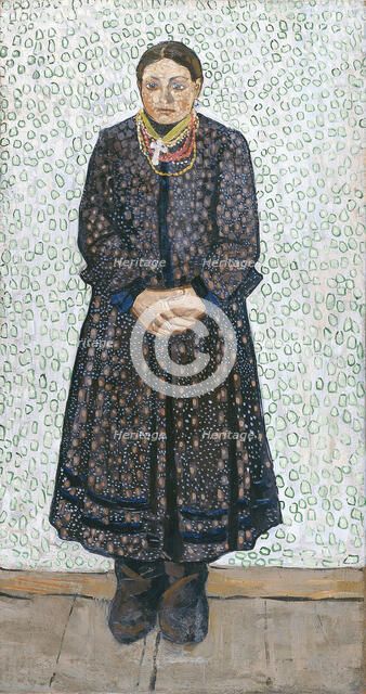 Ukrainian Peasant Woman, 1910-1911. Artist: Burliuk, Vladimir Davidovich (1886-1917)