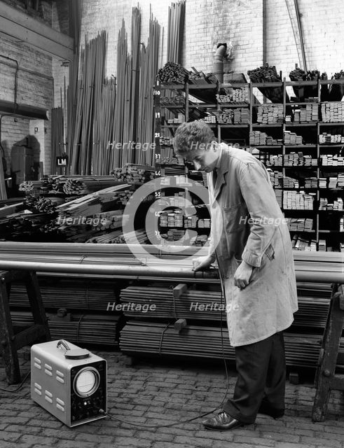 Ultrasonic testing of steel, J Beardshaw & Sons, Sheffield, South Yorkshire, 1963. Creator: Michael Walters.