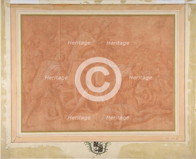 Ulysses and His Companions Fighting the Cicones Before the City of Ismaros, Study..., 1555-60. Creator: Francesco Primaticcio.