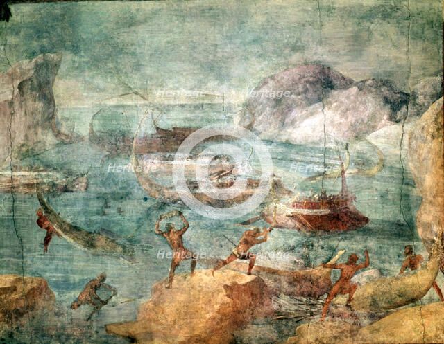 Ulysses and his fleet attacked by Lestrygonians'.