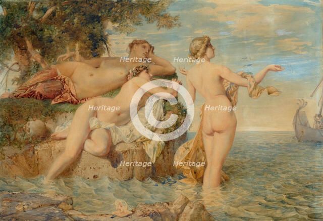 Ulysses and the Sirens, Mid of the 19th cen.. Creator: Menn, Barthélemy (1815-1893).