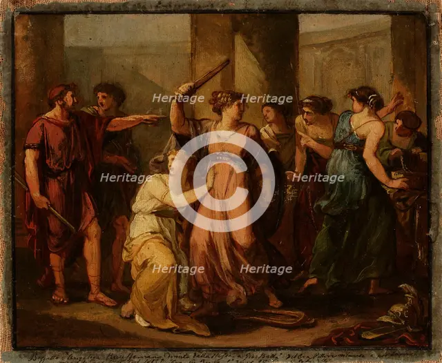 Ulysses discovers Achilles hidden among the daughters of King Lycomedes, 1786-1789. Creator: Angelica Kauffman.