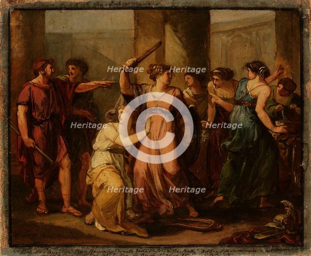Ulysses discovers Achilles hidden among the daughters of King Lycomedes, 1786-1789. Creator: Angelica Kauffman.