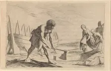 Ulysses on the Island of the Goddess Calypso, 1634. Creator: Willem Basse