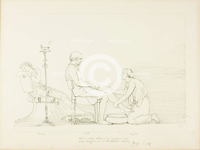 Ulysses, Penelope and Euryclea, n.d. Creator: John Flaxman.