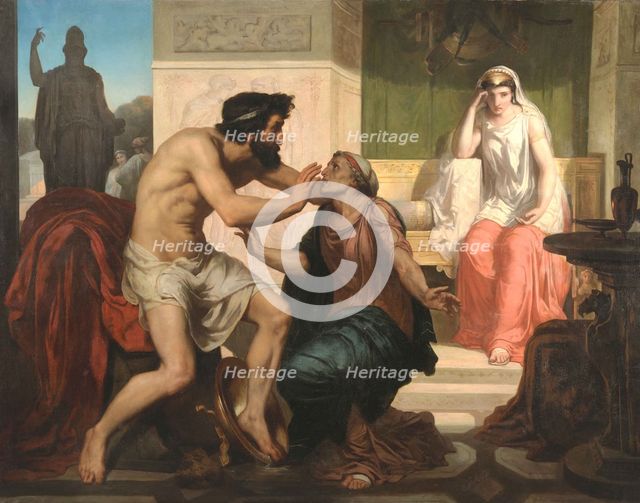 Ulysses Recognized By Eurycleia, ca. 1849. Creator: Chifflart, François (1825-1901).