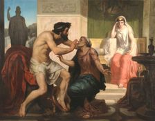 Ulysses Recognized By Eurycleia, ca. 1849. Creator: Chifflart, François (1825-1901)