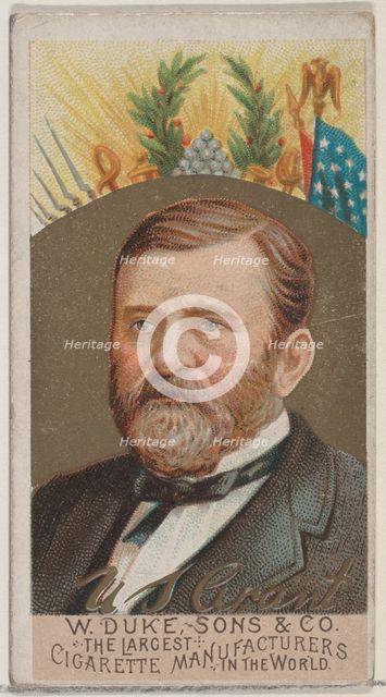 Ulysses S. Grant, from the series Great Americans (N76) for Duke brand cigarettes, 1888., 1888. Creator: Unknown.