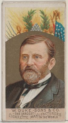 Ulysses S. Grant, from the series Great Americans (N76) for Duke brand cigarettes, 1888., 1888. Creator: Unknown
