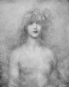 Uldra, The Scandinavian Spirit of the Rainbow in the Waterfall 1884, (1917). Artist: George Frederick Watts