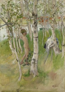 Ulf. Nude Boy among Birches, c.1898. Creator: Carl Larsson