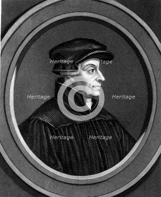 Ulrich Zwingli, Swiss Reformation divine, c1530 (1851). Artist: Unknown