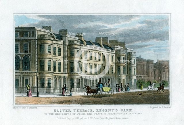 Ulster Terrace, Regent's Park, London, 1827. Artist: J Henshall
