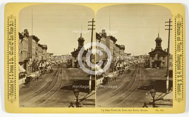 Up East Water St. from the Kirby House, 1880/89. Creator: Henry Hamilton Bennett.