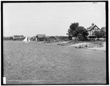 Up Kennebunk River from breakwater, Kennebunkport, Maine, between 1890 and 1901. Creator: Unknown