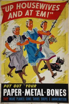 "Up Housewives and at Em!", British poster, World War II, c1939-c1945. Creator: William Yates-Wilson