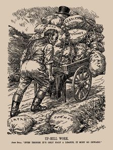 Up-Hill Work. John Bull. "Even though it's only half a league, it must go onward", 1935. Creator: Partridge, Sir Bernard (1861-1945)