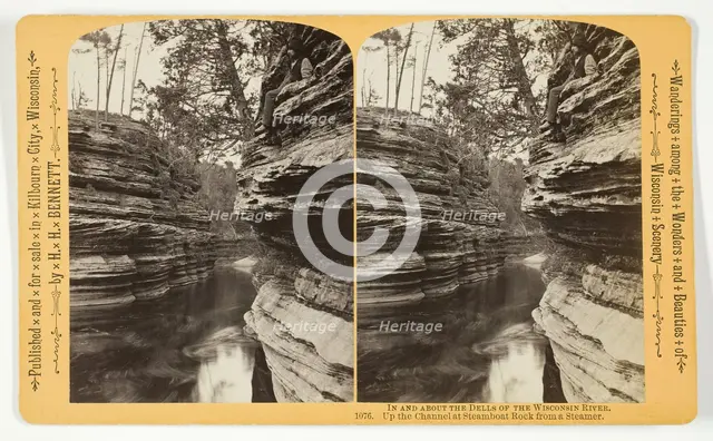 Up the Channel at Steamboat Rock from a Steamer, 1870/1908. Creator: Henry Hamilton Bennett.