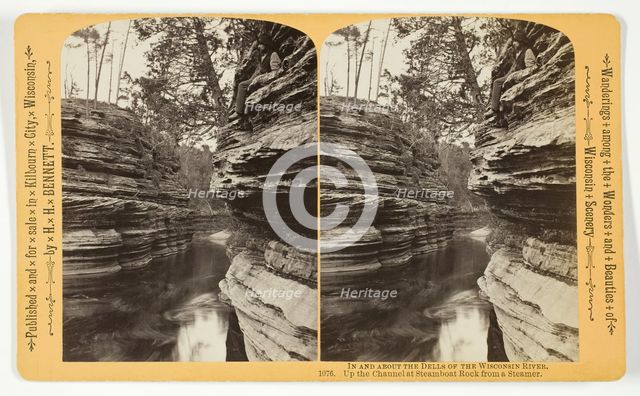Up the Channel at Steamboat Rock from a Steamer, 1870/1908. Creator: Henry Hamilton Bennett.