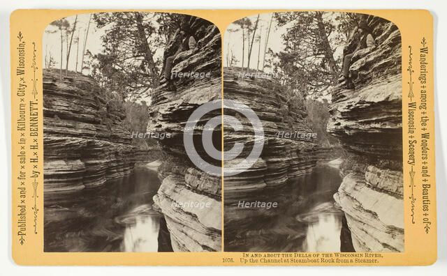Up the Channel at Steamboat Rock from a Steamer, 1870/1908. Creator: Henry Hamilton Bennett.