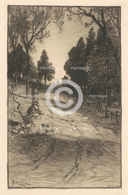 Up the Hill, 1879. Creator: James David Smillie.