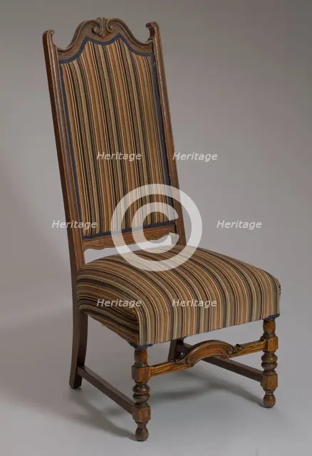 Upholstered side chair from Mae's Millinery Shop, 1900-1950. Creator: Unknown.