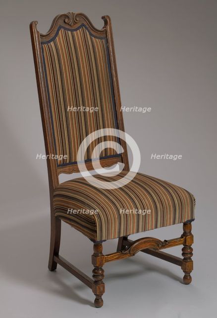 Upholstered side chair from Mae's Millinery Shop, 1900-1950. Creator: Unknown.