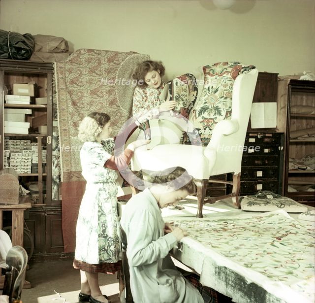 Upholstery room, Royal School of Needlework, c1955. Creator: Arthur Charles Kirby Ware.