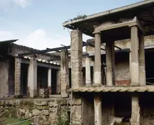 Upper gallery in House of Loreio Tiburtino, Pompeii, Campania, Italy, 2002. Creator: LTL