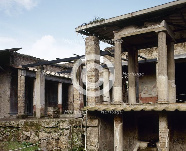 Upper gallery in House of Loreio Tiburtino, Pompeii, Campania, Italy, 2002. Creator: LTL.
