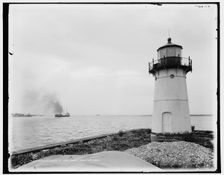 Upper entrance to lock canal, Sault Ste. Marie, between 1890 and 1899. Creator: Unknown