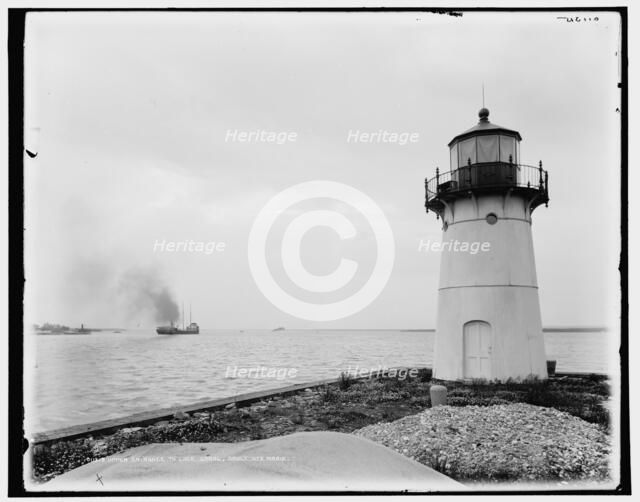 Upper entrance to lock canal, Sault Ste. Marie, between 1890 and 1899. Creator: Unknown.