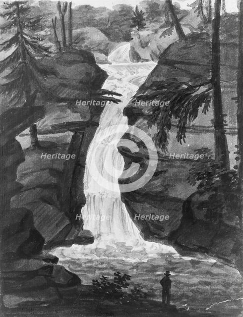 Upper Falls of Solomon's Creek (after an Engraving in The Port Folio Magazine..., 1811-ca. 1813. Creator: Pavel Petrovic Svin'in.