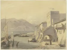 Upper Italian port, 1850. Creator: Philipp Rumpf