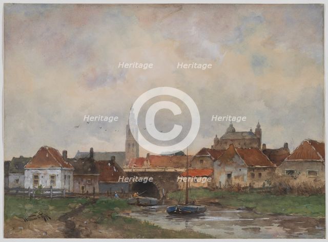 Upper Lock at Steenbergen, 1800s. Creator: Willem C Rik (Dutch).