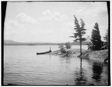 Upper Saranac Lake from Dry Island, Adirondack Mountains, (1902?). Creator: William H. Jackson