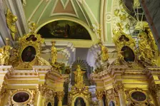 Upper portion of the iconostasis, Peter and Paul Cathedral, St Petersburg, Russia, 2011. Creator: Sheldon Marshall