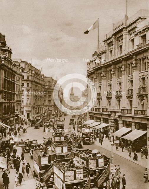 Upper part of Regent's Street, London, c1910s-c1920s(?). Creator: Unknown.