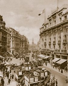 Upper part of Regent's Street, London, c1910s-c1920s(?). Creator: Unknown