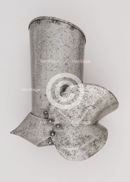 Upper Right Arm Defense (Vambrace) and Elbow Defense (Couter), Italian, Milan, ca. 1450-60. Creator: Unknown.